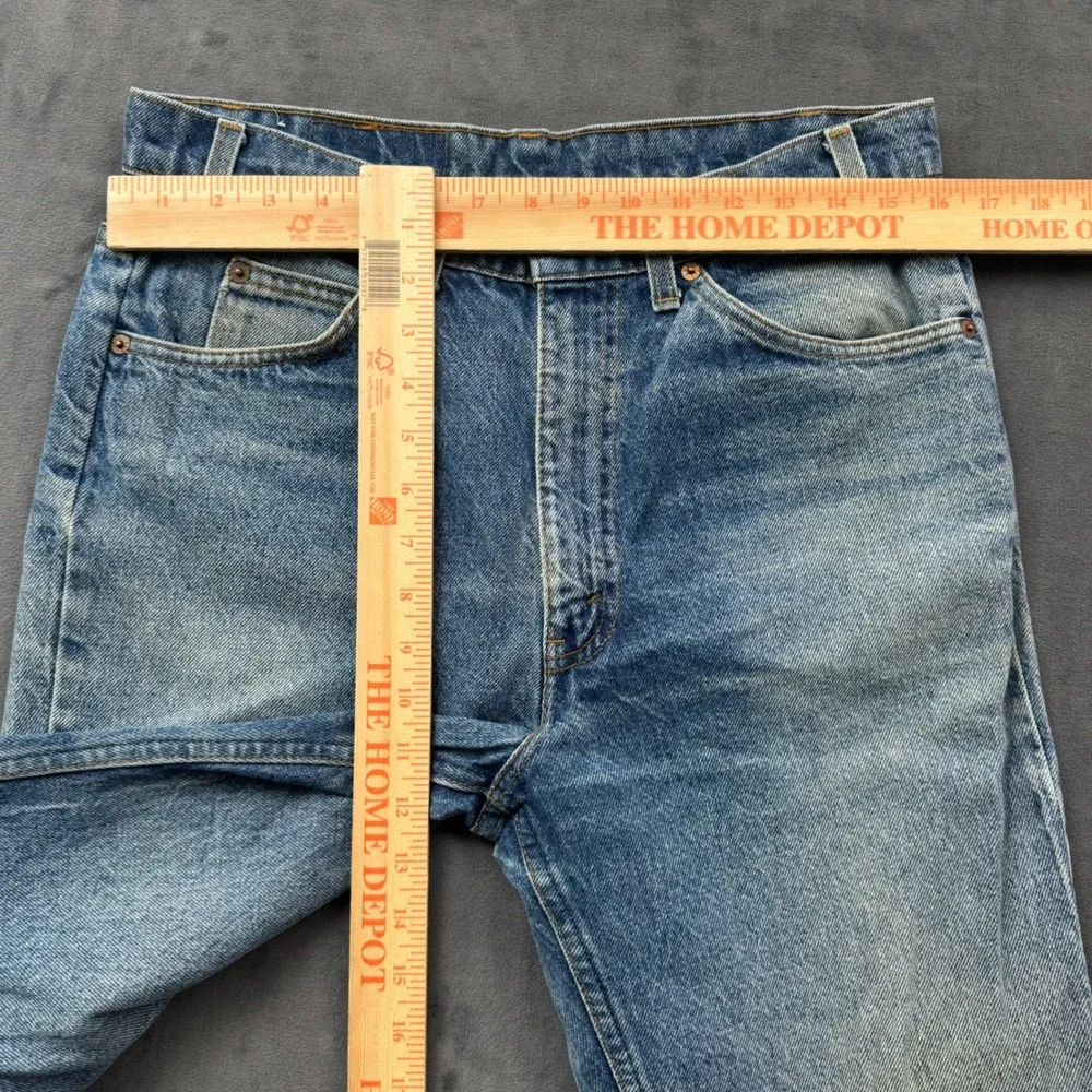 Vintage Levis 517 Orange Tab Jeans Men 34x34 Made in USA Blue Bootcut 20517-0217